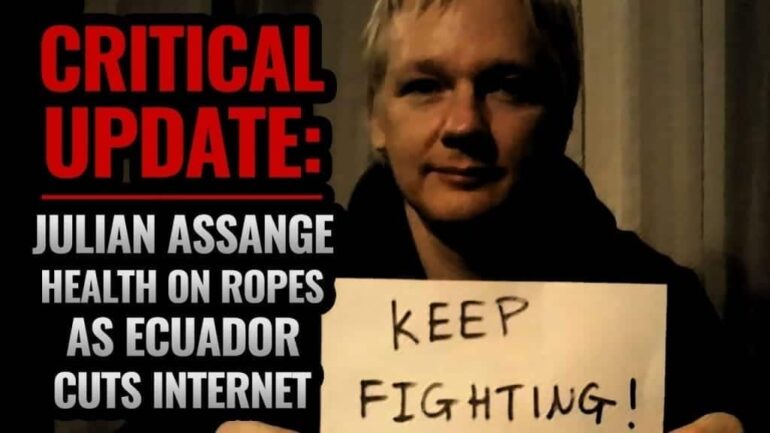 Julian Assange, ¡sin internet!
