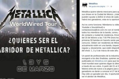 Metallica busca talento en México para sus próximos conciertos en marzo