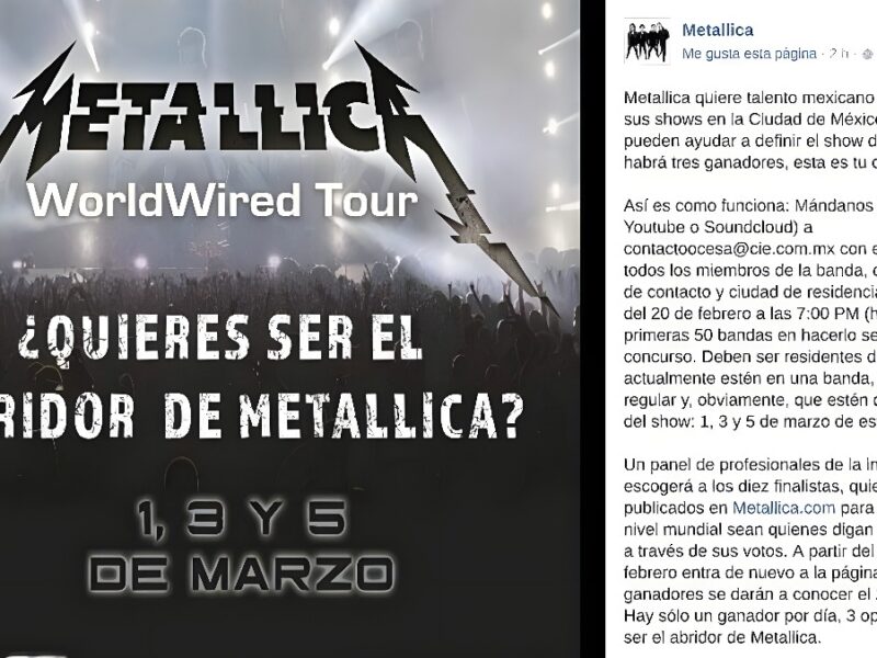 Metallica busca talento en México para sus próximos conciertos en marzo