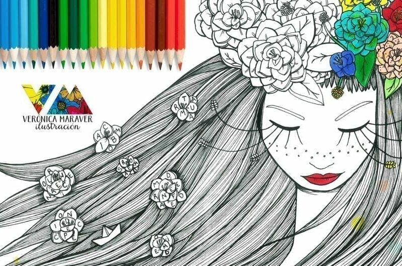 La ilustradora Verónica Maraver reinventa los libros de colorear para adultos con su nueva obra Flortropía