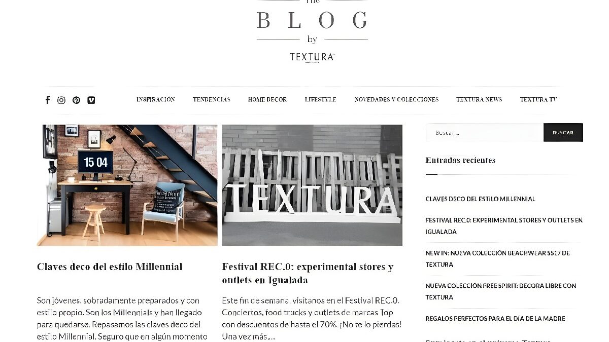 Textura Interiors lanza su nuevo blog de decoración