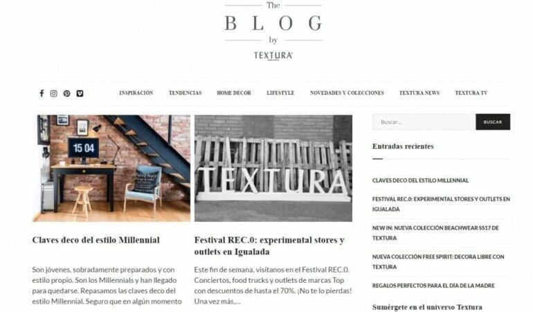 Textura Interiors lanza su nuevo blog de decoración