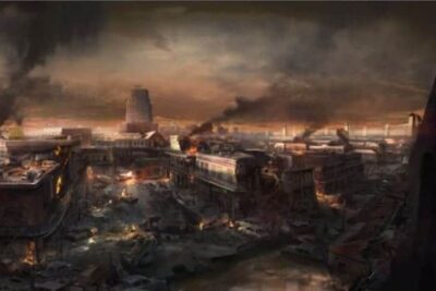 Bocetos de los escenarios del videojuego Wolfenstein II