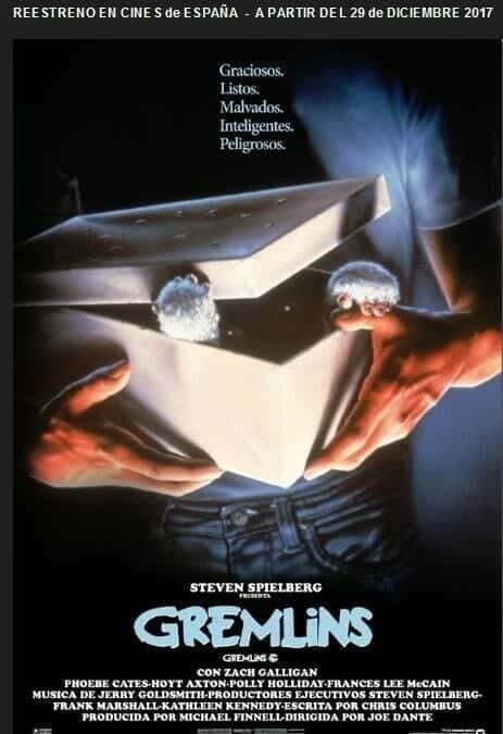 Reestreno en cines de España de Gremlins