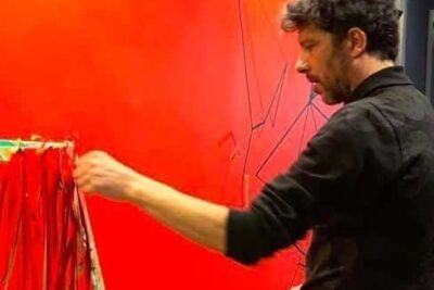 Simulación mural de Ismael Iglesias en el Hotel NYX de Bilbao