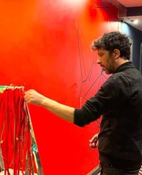 Simulación mural de Ismael Iglesias en el Hotel NYX de Bilbao