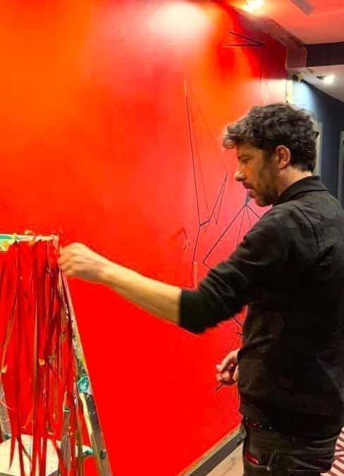 Simulación mural de Ismael Iglesias en el Hotel NYX de Bilbao