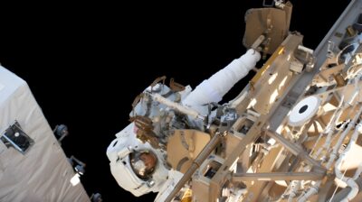 NASA astronaut Christina Koch participates in her first spacewalk on March 29, 2019. International Space Station astronauts are gearing up to perform 10 spacewalks in coming weeks to upgrade solar array batteries and make repairs to the Alpha Magnetic Spectrometer. Credits: NASA