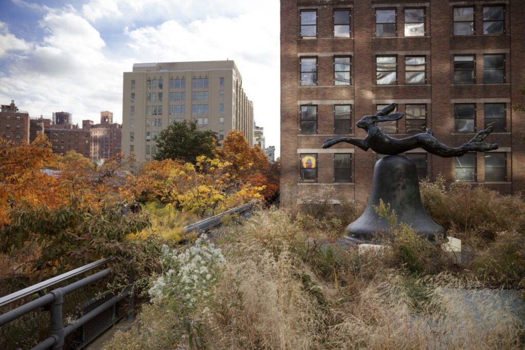 Barry Flanagan in the Kasmin Sculpture Garden
