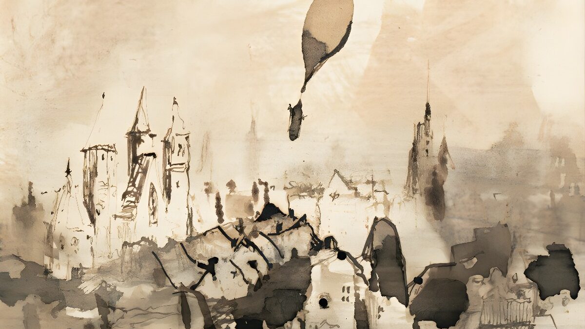 Dessin Inédit de Victor Hugo  ‘Départ du Ballon’. Sotheby&rsquo;s Paris