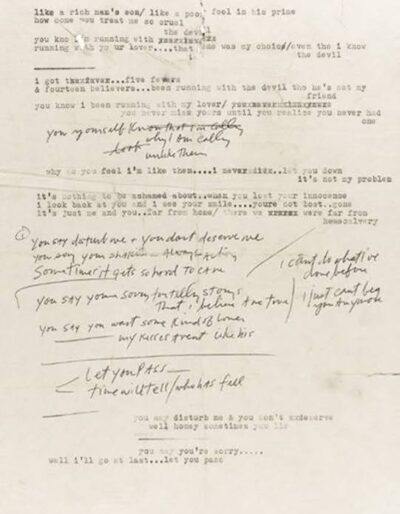 Original Bob Dylan Lyrics to be Offered for Auction at Sotheby's