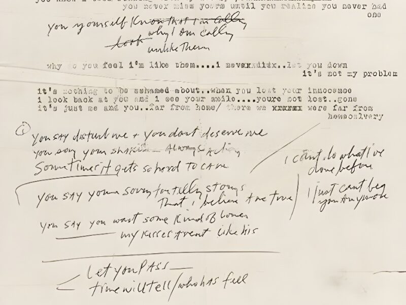 Original Bob Dylan Lyrics to Be Offered for Auction at Sotheby’s