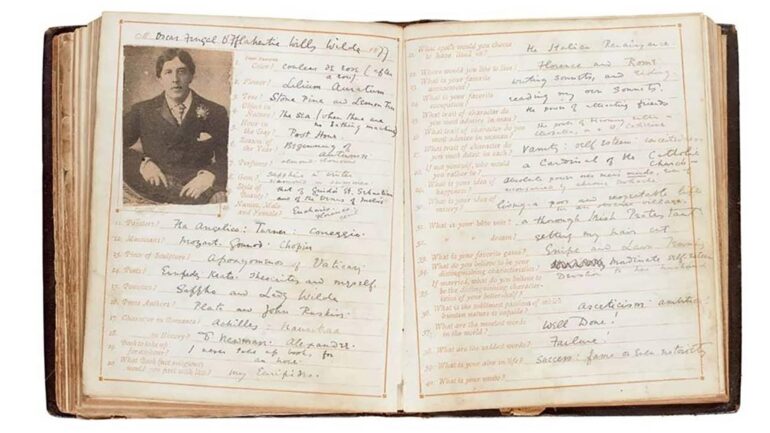 Questionnaire filled in by young Oscar Wilde to be auctioned at Sotheby’s