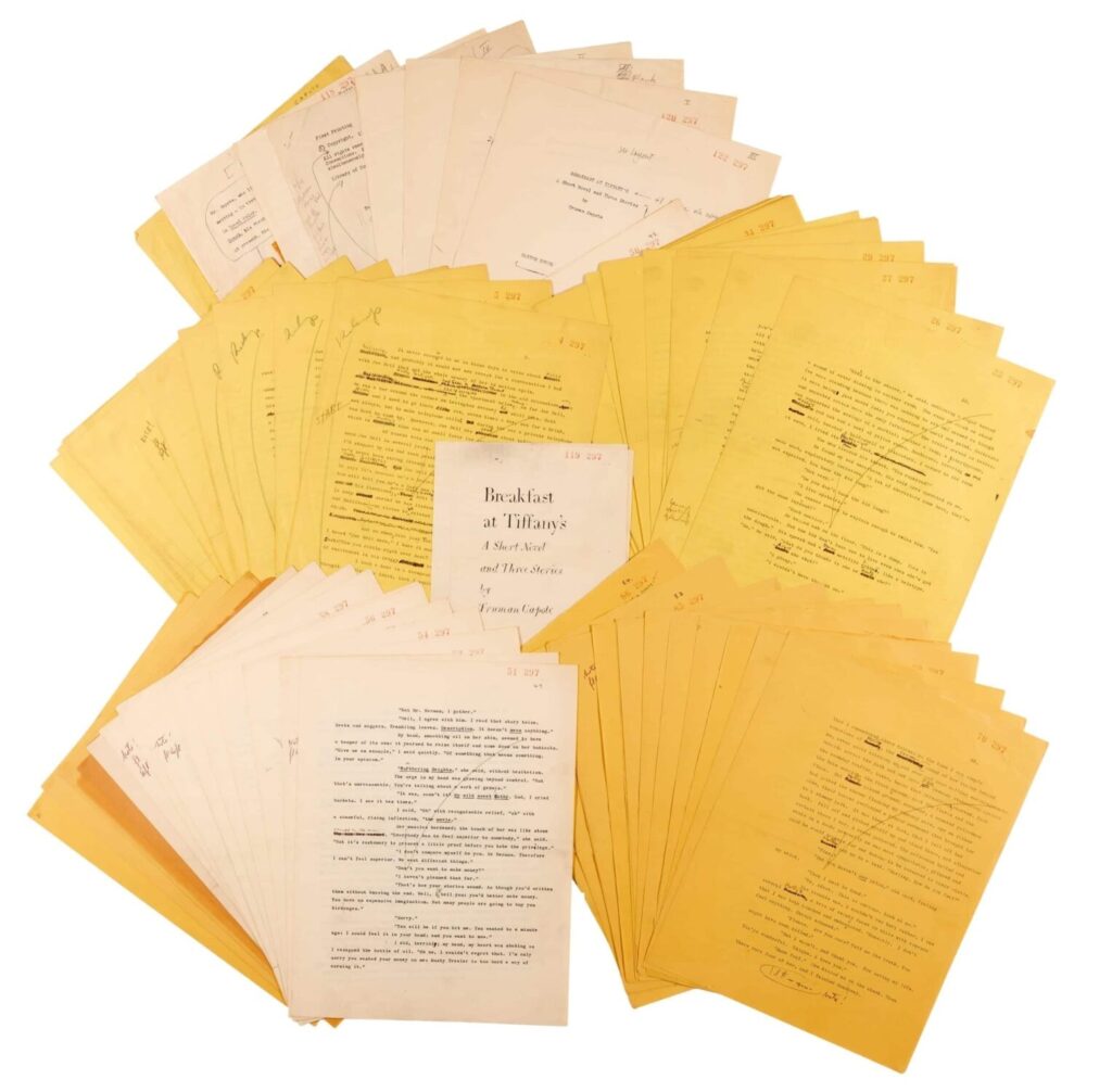 Breakfast At Tiffany’s Typescript Sells for £377,000 at Sotheby’s