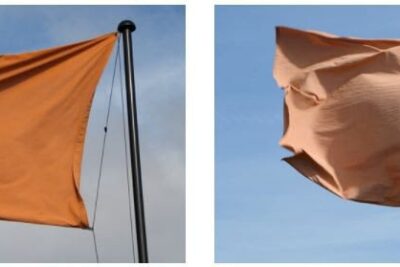 Andy Goldsworthy’s new installation “Red Flags” for Frieze Sculpture at Rockefeller Center