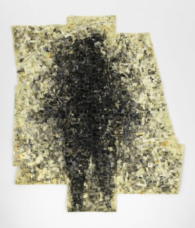 Jack Whitten Natural Selection 1995 Acrylic and ink on unstretched canvas 243.2 x 213.7 cm / 95 3/4 x 84 1/8 in © Jack Whitten Estate Courtesy the Jack Whitten Estate and Hauser & Wirth Photo: Dan Bradica