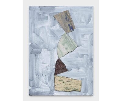 Sam Moyer, Daisy Chain, 2021, marble, acrylic on plaster-coated canvas mounted to MDF, 53.5 x 38.5 x 2 inches © Sam Moyer Courtesy: the artist and Sean Kelly, New York