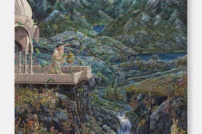 Raqib Shaw’s “Reflections Upon the Looking-Glass River”. Pace Gallery