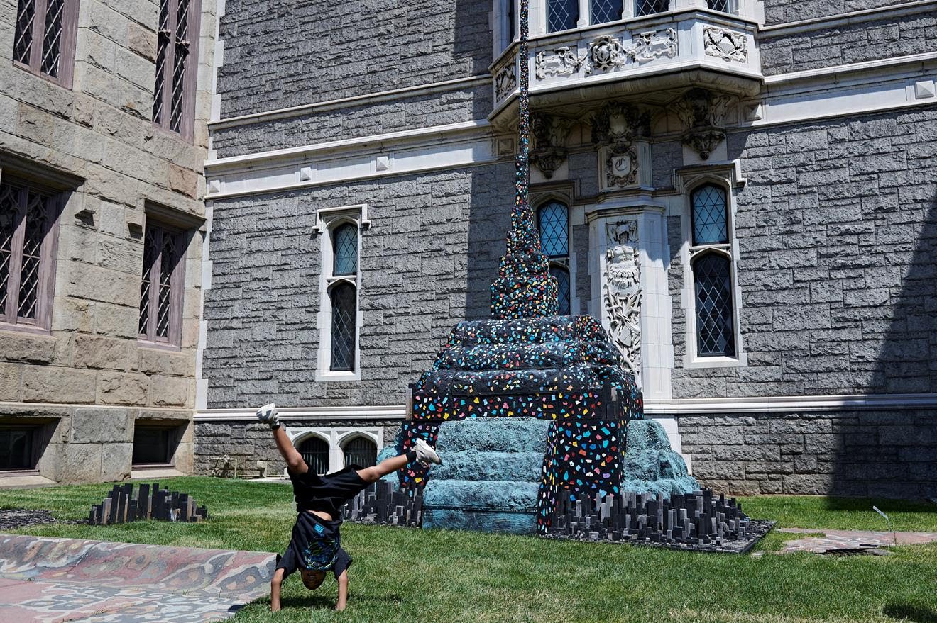 Leonardo Drew, Number 81S, 2021. Aluminum, sand, wood, and mastic. Collection of the artist. On view June 4 through November 14, 2021. Wadsworth Atheneum Museum of Art. Hartford, Connecticut.