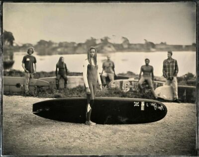 Joni Sternbach, 15.02.22 #4 Sky, 2015. Tintype, 11 x 14 inches (27.9 x 35.6 cm) © Joni Sternbach; 2. Ari Marcopoulos, Deadmans, 2012/2018. Washi print, 40 x 58 1/2 inches (101.6 x 148.6 cm), Edition 3 of 3 © Ari Marcopoulos; 3. Courbet and the modern landscape (cover), 2006. J. Paul Getty Museum, Los Angeles; 4. Installation view of Barbarian Days at Fergus McCaffrey St. Barth, 2021; photo by Thomas Levy; 5. Installation view of Sadamasa Motonaga & Natsuyuki Nakanishi: Counterpoints of the Japanese Avant-Garde at Fergus McCaffrey New York, 2021; 6. Installation view of Rita Ackermann & Andro Wekua: Chapter 4 at Fergus McCaffrey Tokyo, 2021; photo by Matt Vachon