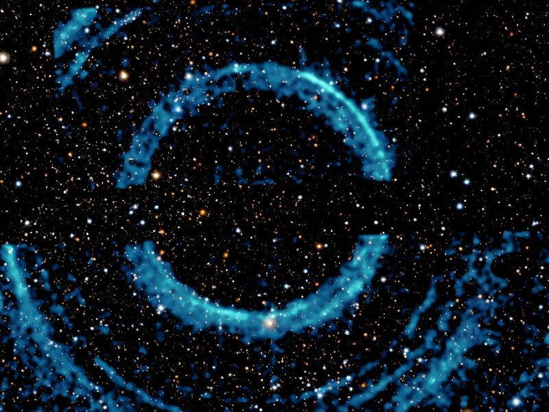 Huge Rings Around a Black Hole