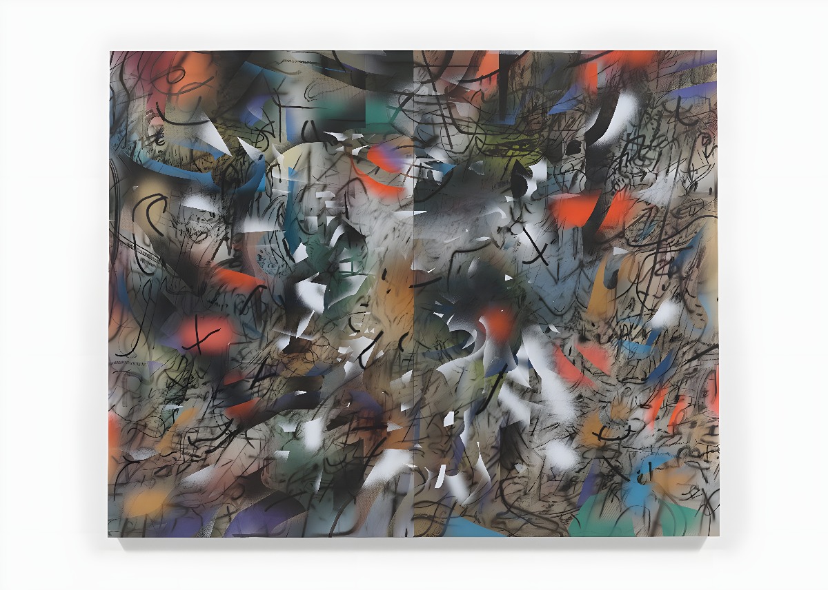 Haka (and Riot), 2019, Ink and acrylic on canvas, 144 × 180 in
