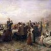 The First Thanksgiving at Plymouth por Jennie A. Brownscombe (1914)