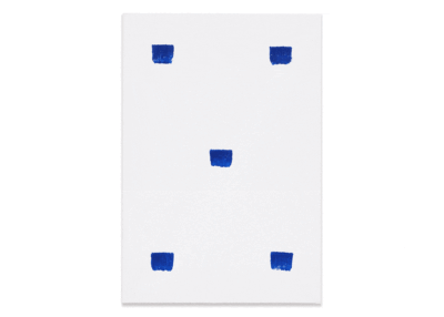 Empreintes de pinceau N°50 à intervalles réguliers de 30 cm, June 2019 Acrylic on canvas 28 ¾ × 19 ¾ × 1 in. (73 × 50 × 2.5 cm)