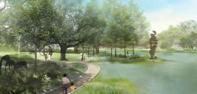 Rendering of Sydney and Walda Besthoff Sculpture Garden expansion. Image Courtesy of NOMA and Reed Hilderbrand.