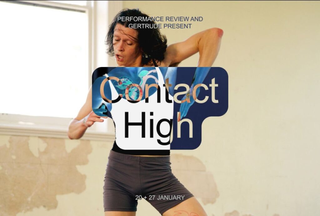 Coming up at Gertrude Glasshouse | Performance Review and Gertrude present Contact High