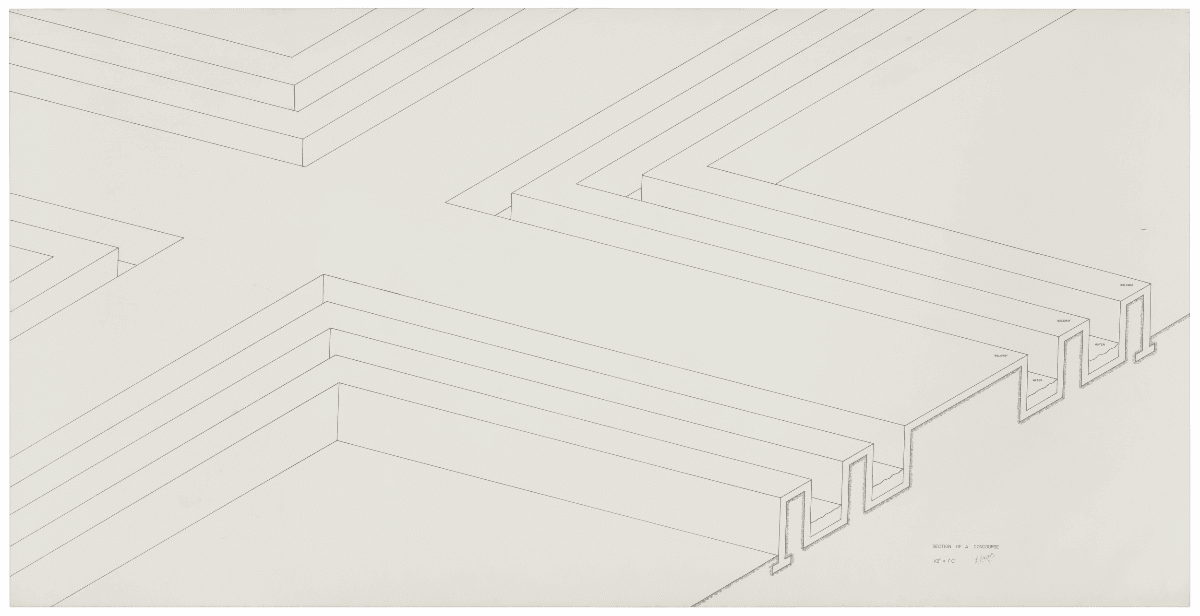 Robert Morris, Para-Architectural Projects: Section of a Concourse, 1971