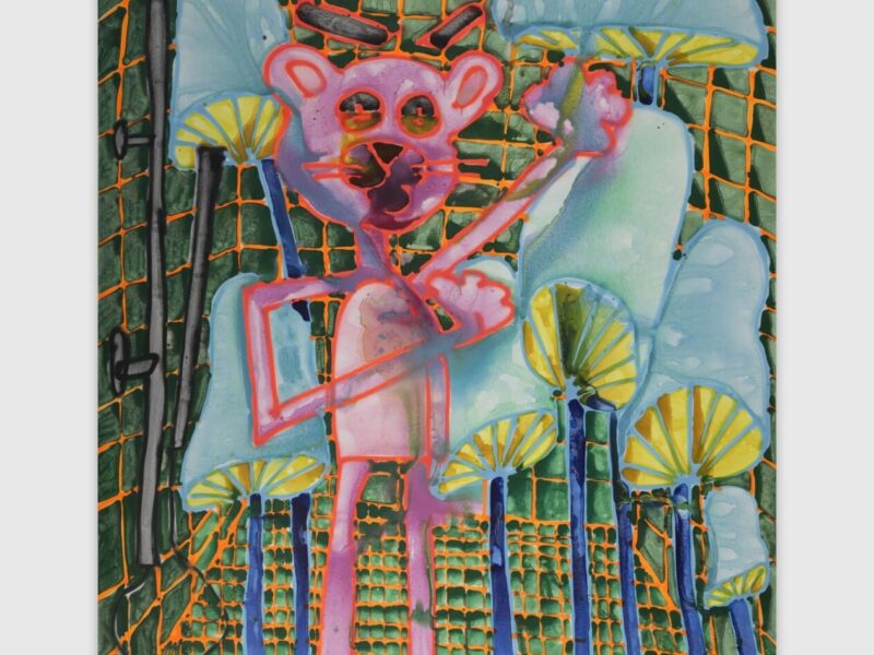 Katherine Bernhardt:  Why is a mushroom growing in my shower? David Zwirner London