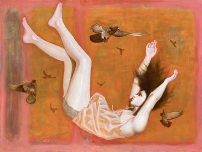 Deirdre Sullivan Beeman, Blown About The Sky, Oil and egg tempera on aluminum, 24 x 32"
