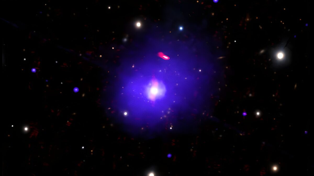 Chandra Shows Giant Black Hole Spins Slower Than Its Peers