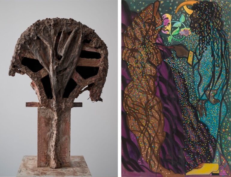 Huma Bhabha and Chris Ofili at The Armory Show