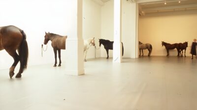 Jannis Kounellis, Untitled, 21 April 2002. Installation view, A Short History of Performance: Part One, 15-21 April 2002. Courtesy Whitechapel Gallery Archive. Photograph by Manuel Vason **