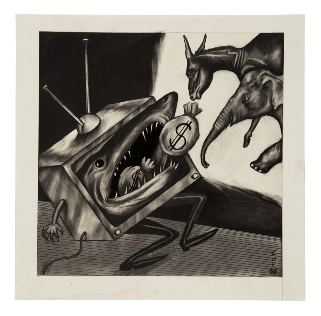 Sue Coe: Political Television – George Adams Gallery