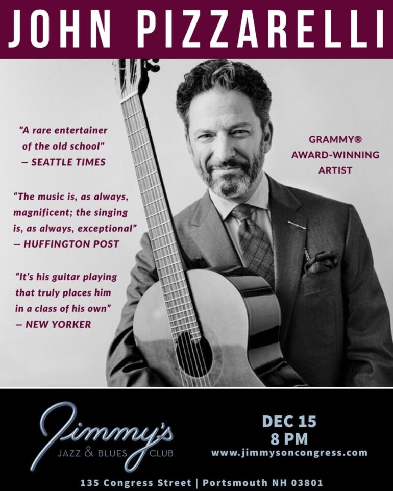 Jimmy’s Jazz & Blues Club Features GRAMMY® Award-Winning Producer, Guitarist & Singer JOHN PIZZARELLI on Thursday December 15 at 8 P.M.