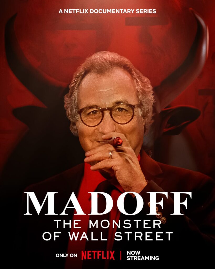 &lsquo;Madoff : Le monstre de la finance&rsquo; (2023) – Série documentaire sur Netflix sur Bernie Madoff.