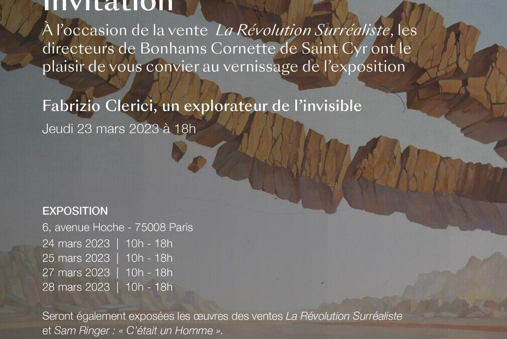 Exposition Fabrizio Clerici chez Bonhams Cornette de Saint Cyr à Paris du 24 au 28 mars 2023