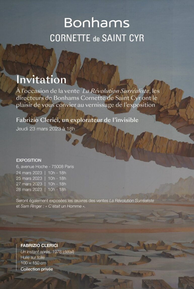 Exposition Fabrizio Clerici chez Bonhams Cornette de Saint Cyr à Paris du 24 au 28 mars 2023