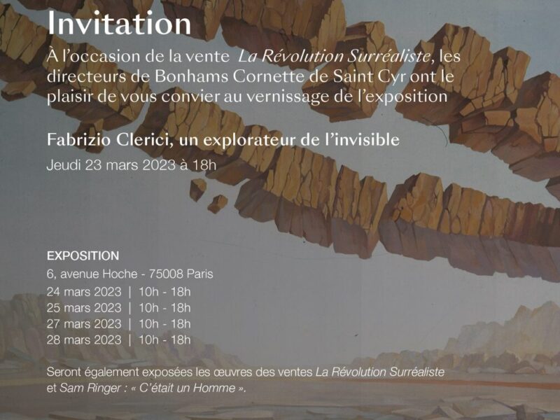 Exposition Fabrizio Clerici chez Bonhams Cornette de Saint Cyr à Paris du 24 au 28 mars 2023