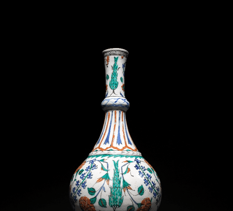Rare and Important Iznik Water Bottle at Bonhams Islamic And Indian Art Sale