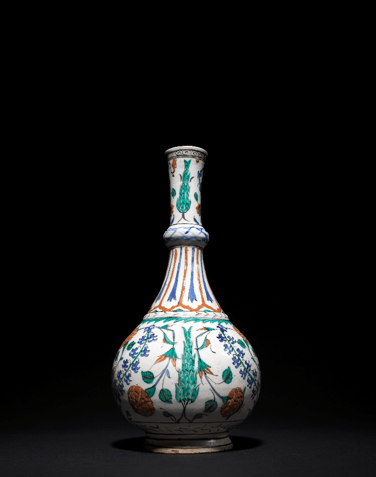 Rare and Important Iznik Water Bottle at Bonhams Islamic And Indian Art Sale