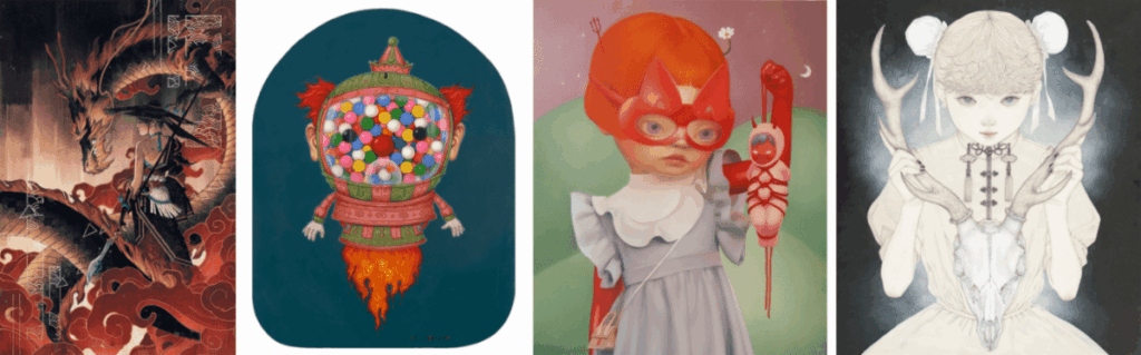 kelogsloops, Robert Palacios, Tarntara Sudadung, and Yuka Sakuma. Corey Helford Gallery