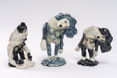 Marie Losier sans titre, 2023 céramique 15 x 10,5 x 10 cm /20 x 9 x 14 cm / 15 x 6,5 x 14 cm