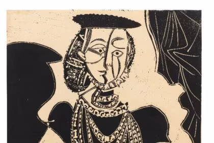 Portrait de Jeune Fille, d'après Cranach le Jeune, linogravure sur papier vélin exécutée en 1958 Estimation : 60 000 – 80 000 €