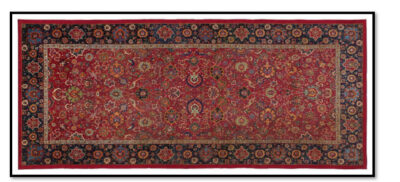 Royal Safavid red-ground 'palmette and bird' carpet