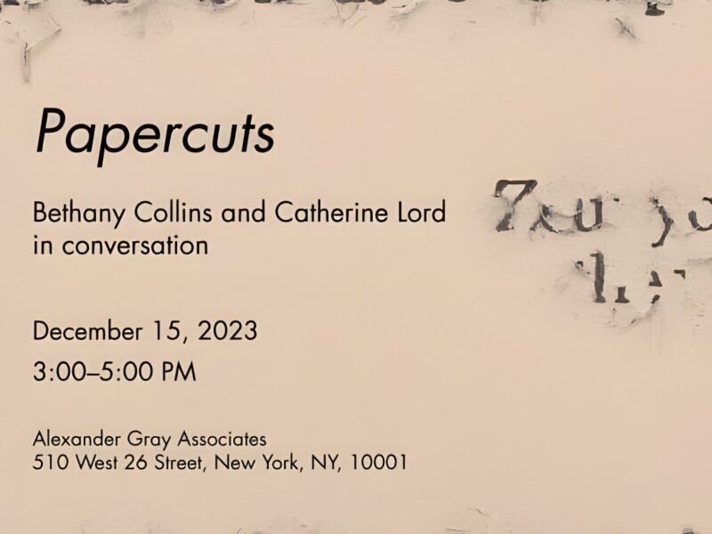 Artist Talk | Papercuts: Bethany Collins and Catherine Lord in conversation – Alexander Gray Associates