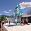 Visualisation of Yinka Shonibare CBE, Wind Sculpture (TG) II, 2024 and the Almaty Museum of Arts East Entrance. Visual render by Chapman Taylor. © Yinka Shonibare CBE.